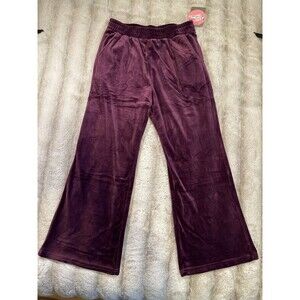 Lark + Grey Maternity Burgundy velvet Sweat Pants Size Small